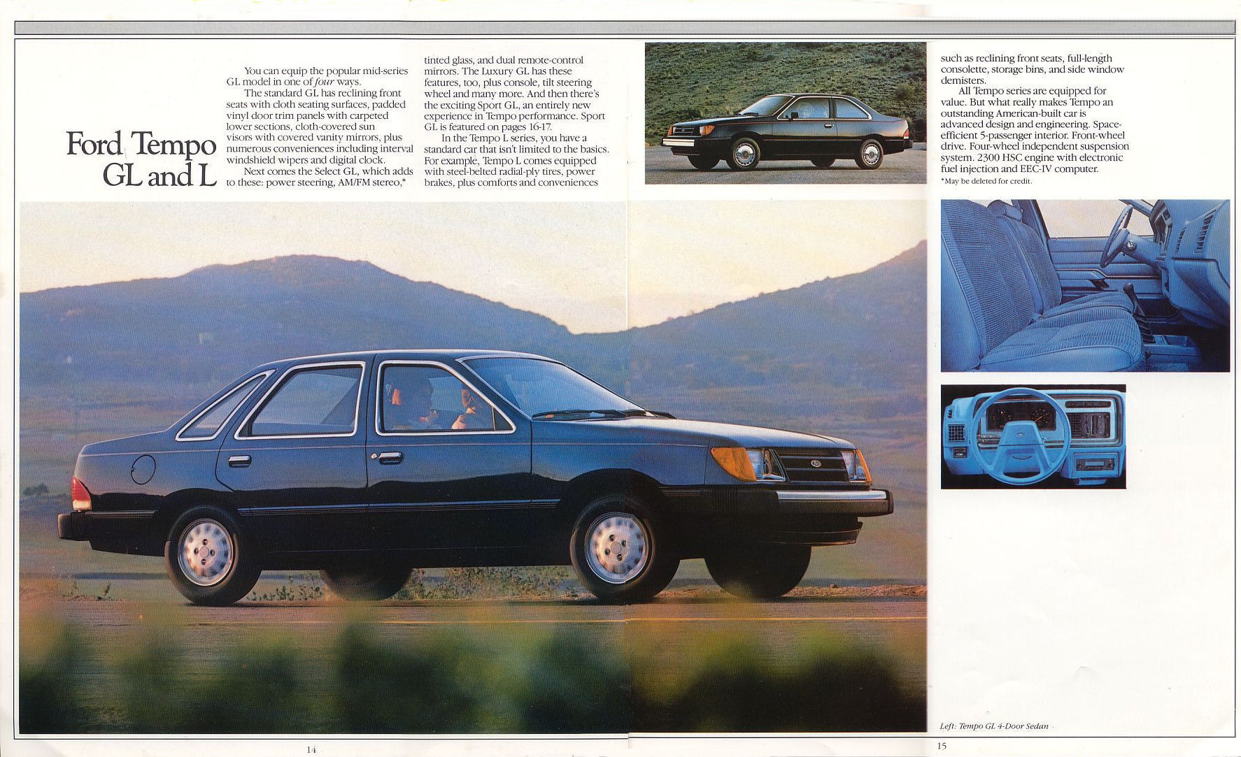 1985 Ford Tempo Brochure Page 13